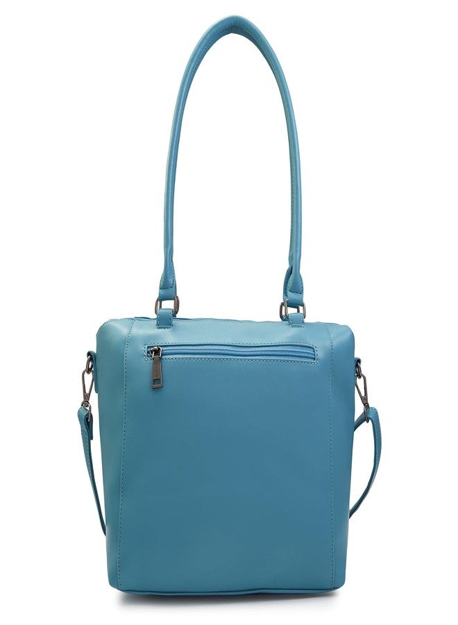 كابريس حقيبة يد كبيرة من الجلد الصناعي بلون الياقوت الأزرق الصلب من كابريس جيجي - Image 2